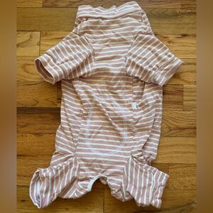 Striped Dog Surgery Recovery Suit Onesie